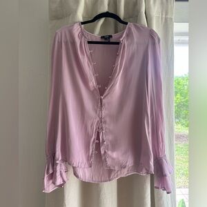 PAIGE silk purple blouse with detailed sleeve *WORN ONCE *Excellent Condition